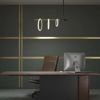 led postmodern golden white lucky ring megnetic hanging lamps suspension luminaire lampen pendant light for foyer office