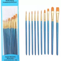 10 pieces set of digital oil painting diy filling brush paint acrylic gouache brush round tip nylon hair painting brus