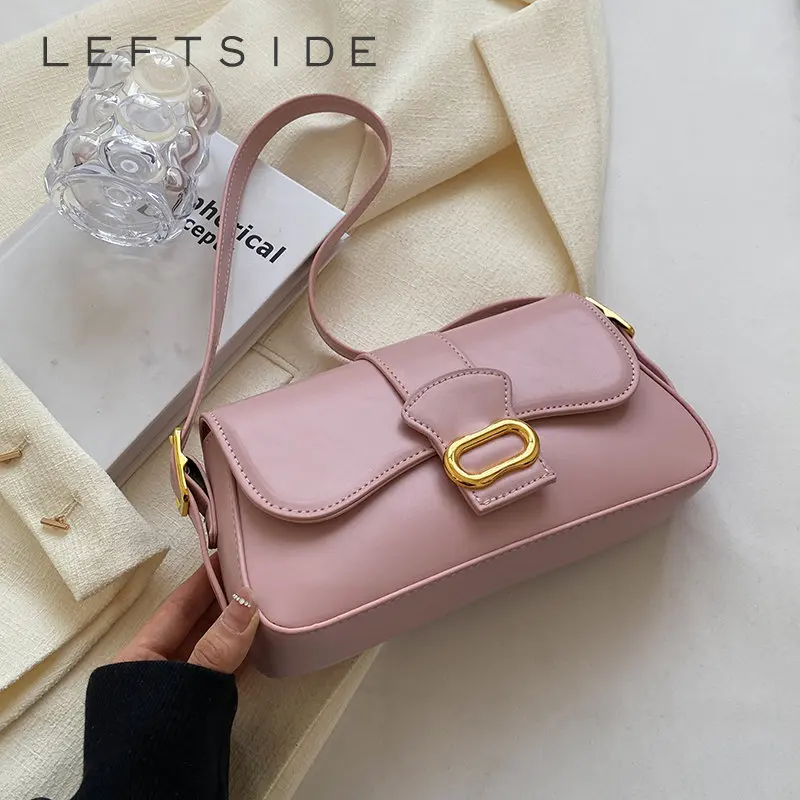 

Маленькие кожаные сумки через плечо LEFTSIDE для женщин, весна 2023, брендовые простые женские сумочки и кошельки для подмышек