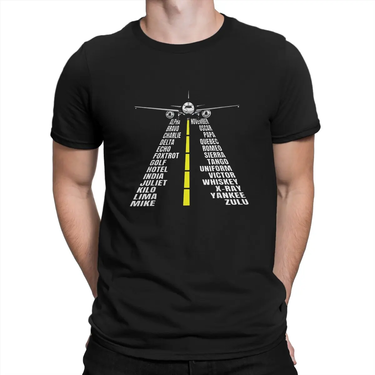 

Phonetic Alphabet Aircraft Pilot Plane Aviator Airplane Airplane Lover Men T Shirt Fibre Graphic Crewneck TShirt Harajuku