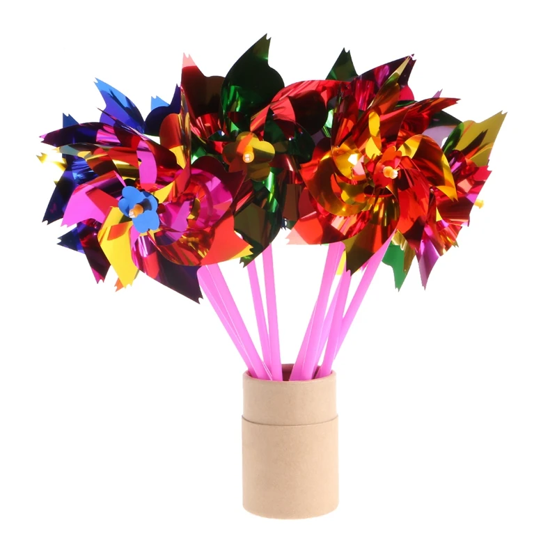 

10Pcs Colorful Windmill Pinwheel Wind Spinner Kids Toy Garden Lawn Party Decor Girl Boy Windmill Toy