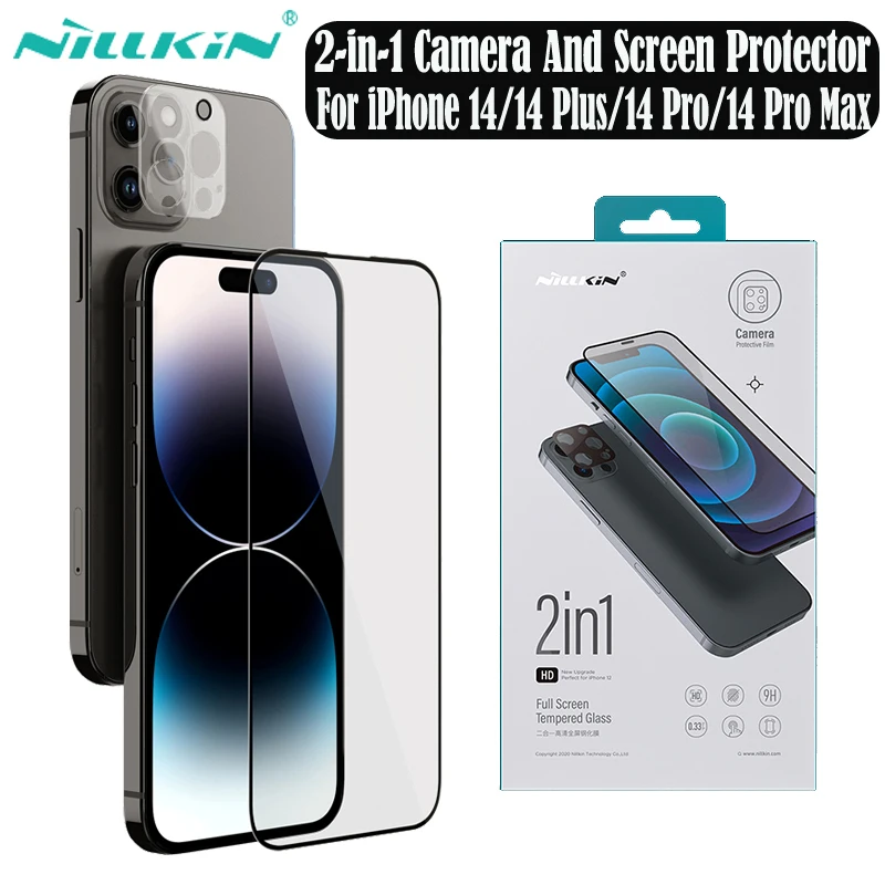 

2 in 1 Tempered Glass For iPhone 14 Pro Max Nillkin Camera And Screen Protector For iPhone14 For iPhone 14 Pro /14 Plus Glass