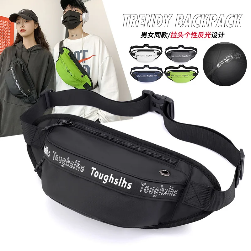 New fashion men's and women's waist bag Korean waterproof chest bag outdoor Single Shoulder Messenger Bag mobile phone bag