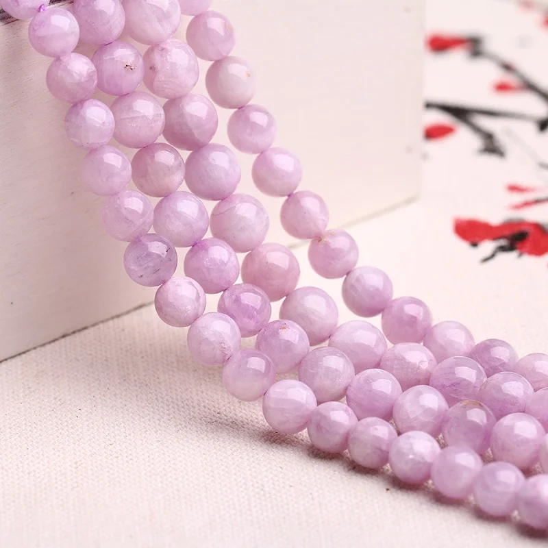 

5A Natural Kunzite Loose Bead Handmade Stone Crystal DIY