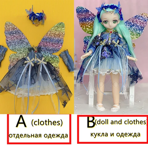 Новая кукла 30 см 2D с комиксным лицом, кукла 1/6 Bjd (Вариант B) или одежда для наряда (вариант А), детские подарки на день рождения для девочек, игрушки