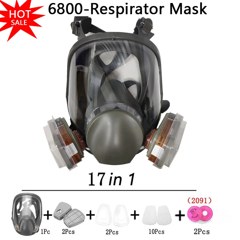 

Anti Dust Fog proof 6800 Full Face Gas Mask Respirator Industrial Painting Spraying Respiration Safety Work Protective Gasmask