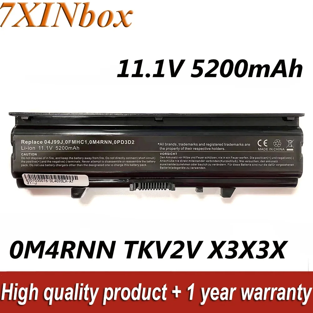 Bateria do Portátil para Dell Inspiron 14v 14vr M4010 N4020 N4020d N4030 N4030d 7xinbox 11.1v 5200mah 04j99j 0m4rnn Tkv2v X3x3x Fmhc10
