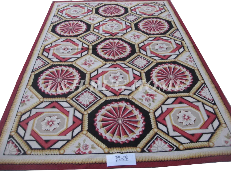 

Free Shipping 6'X9' French Aubusson Rug, 100% hand woven New Zealand woolen rug