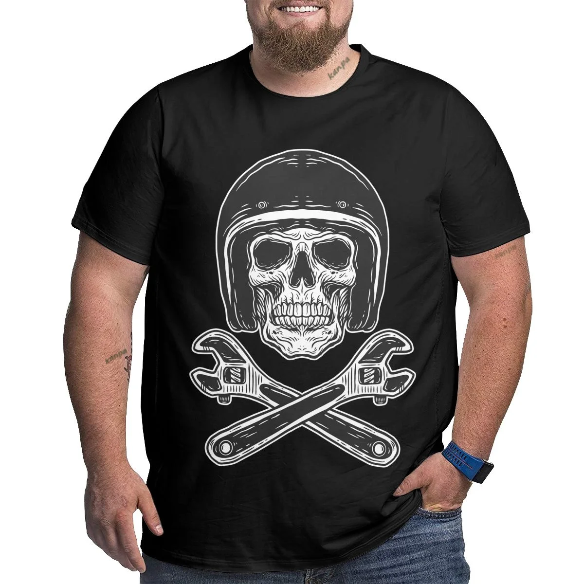 Футболки с рисунком Dark Skull Art для больших и высоких мужчин футболки размеров