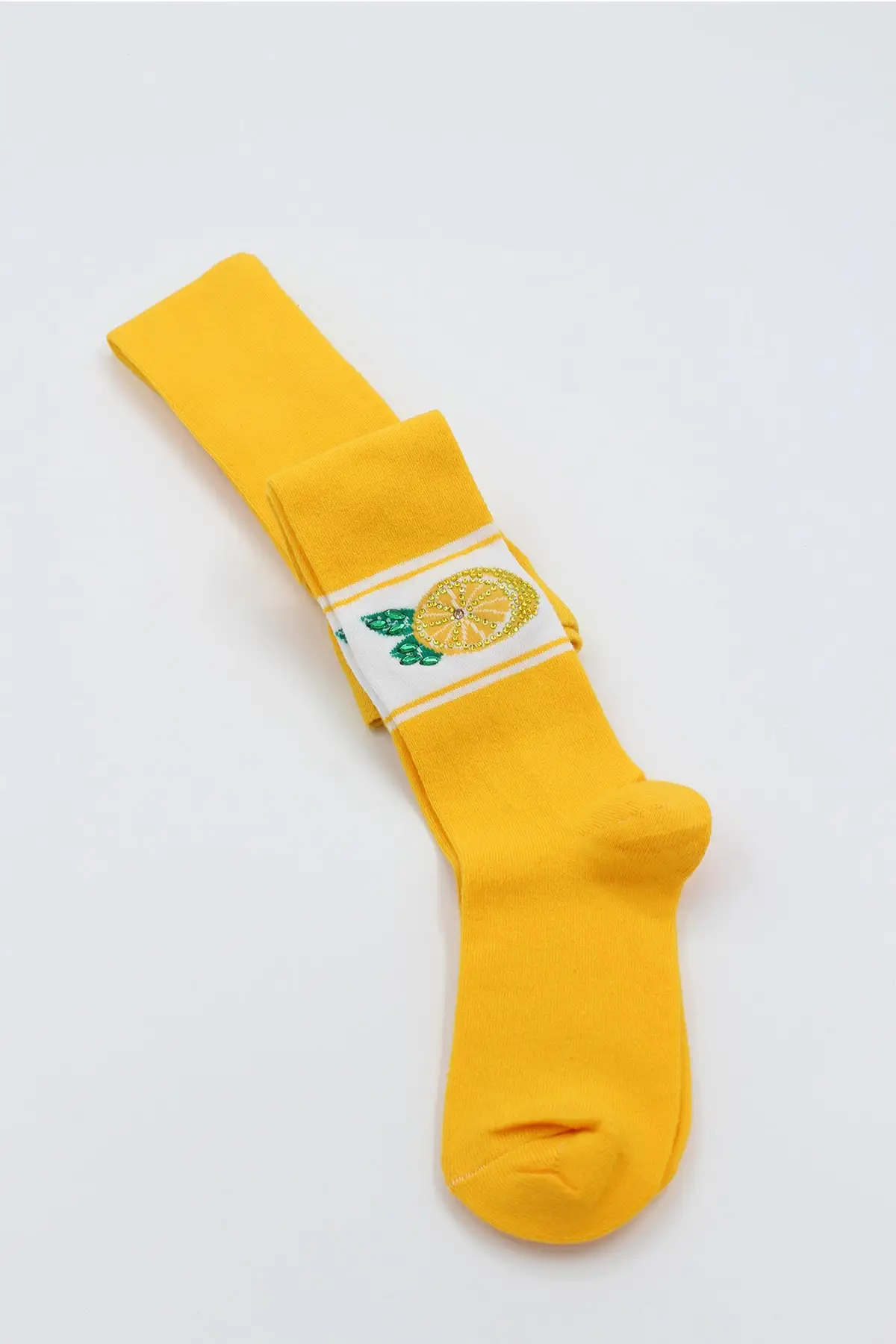 

Детские колготки-носки из хлопка и спандекса, с принтом лимона