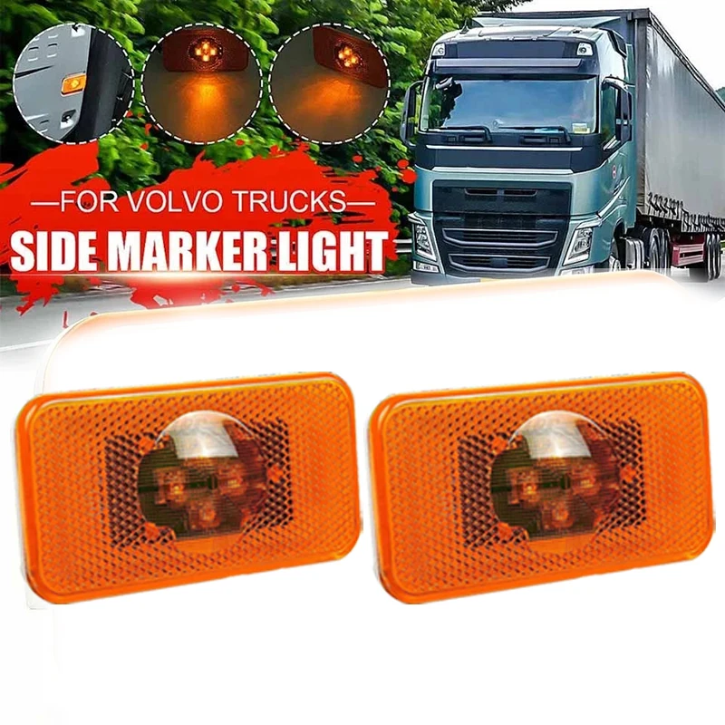 

2 pcs 24V 4Led Side Marker Light for Volvo FH FM truck side light E APPROVE 20398660 20789440