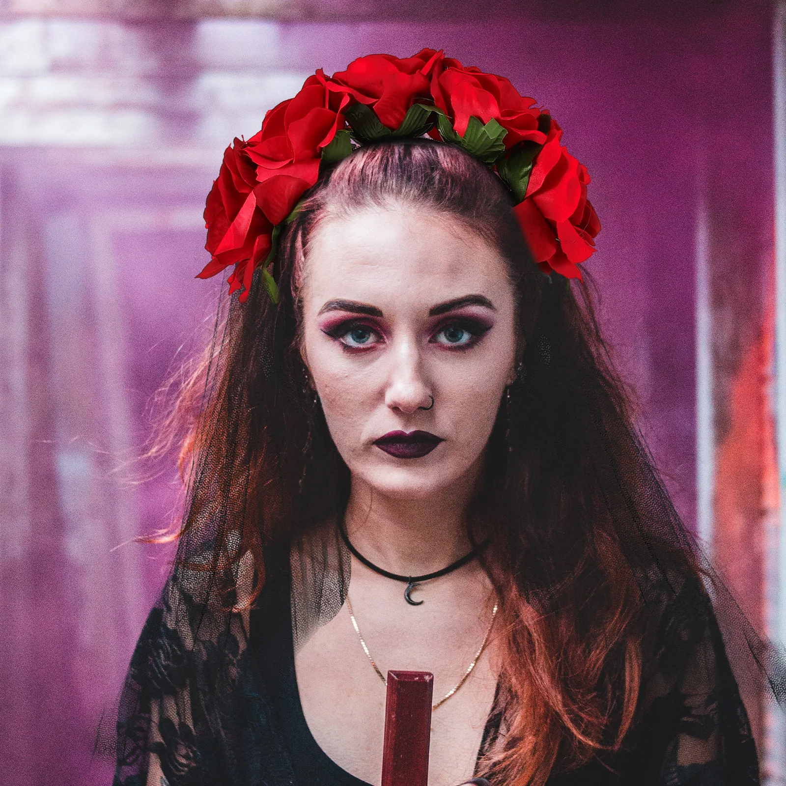 Аксессуары для волос с вуалью розы женщин черные товары невесты вечерние резинки