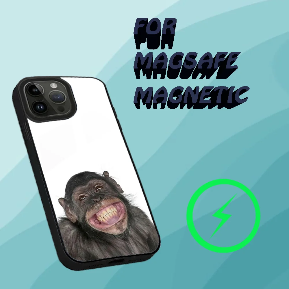 Чехол для телефона Monkey Sipping Caprisun Meme iPhone 16 15 14 13 12 11 Plus Pro Max Mini Magsafe с магнитной
