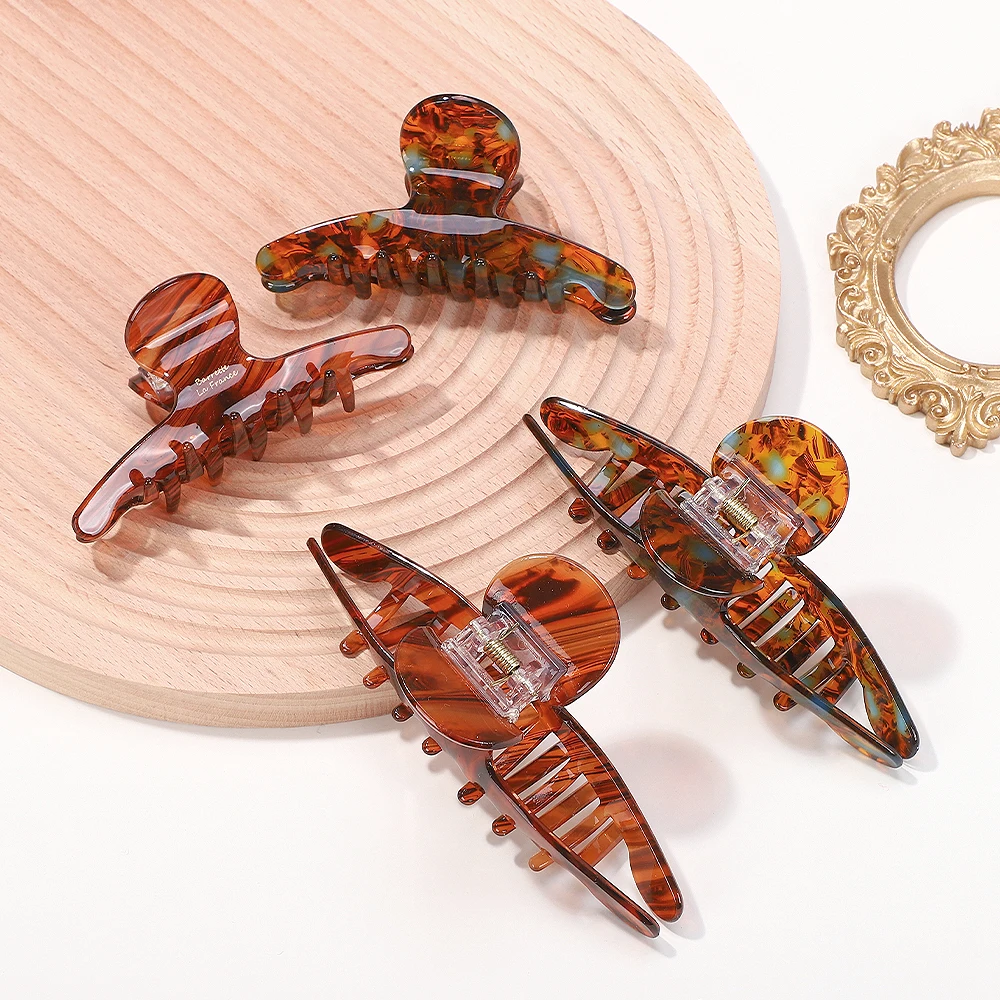Женские ацетатные леопардовые когти для волос шикарные заколки в виде краба