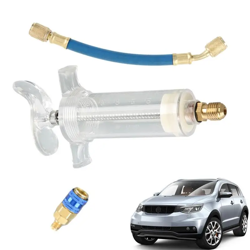 

Масляный инжектор, 30 мл, инструмент для кондиционирования воздуха с разъемом 1/4 дюйма, синий инжектор для кондиционирования воздуха, жидкое масло для двигателя