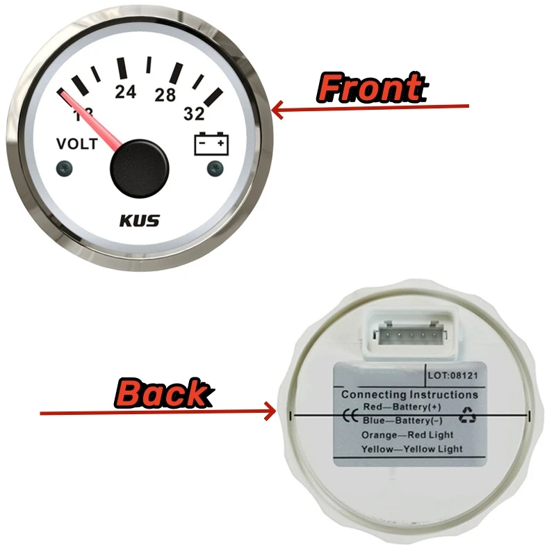 KUS 18-32 В постоянного тока Тип указателя Вольтметры 12 В/24 52 мм Датчики напряжения