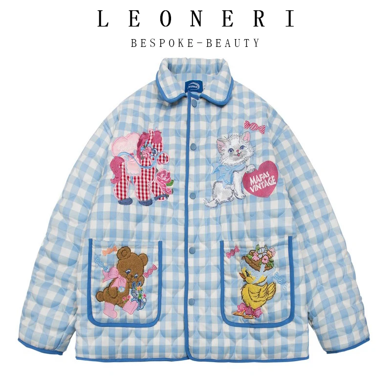 Leo Neri Пара образ Модная американская винтажная контрастная цветная забавная