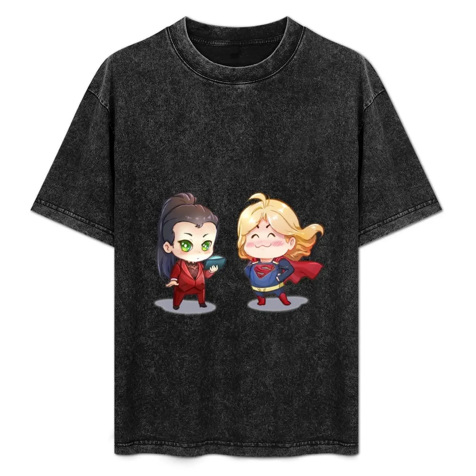 Фото Футболка Supercorp Chibi, однотонный хлопковый топ с короткими рукавами №1