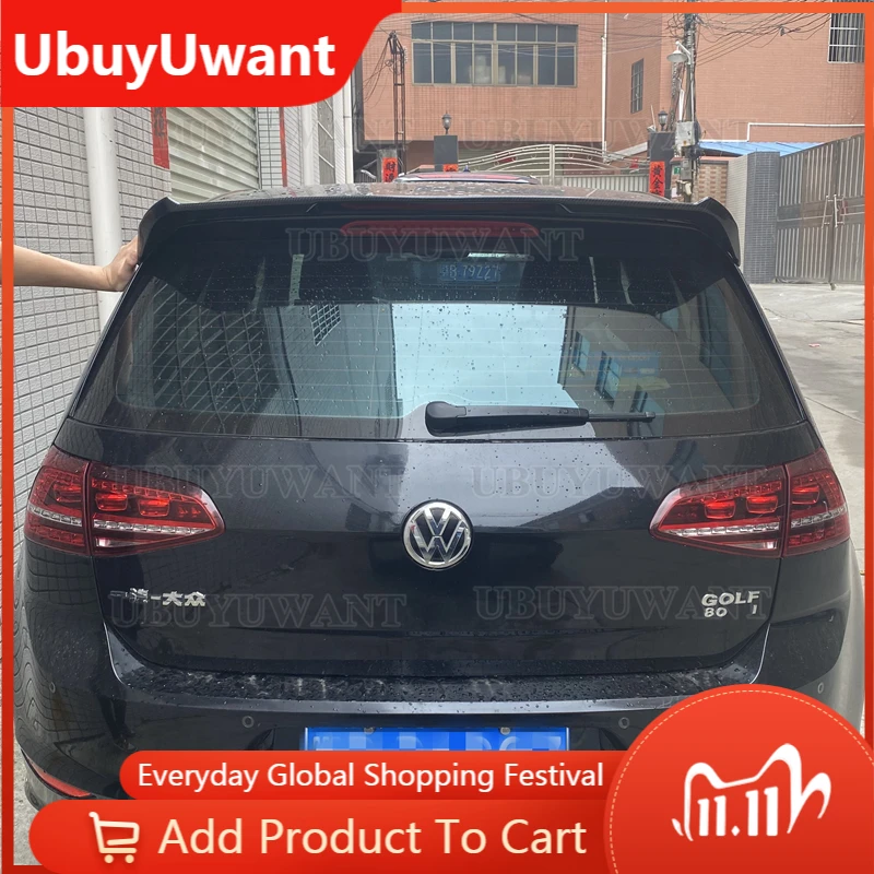 

Спойлер для Volkswagen Golf 7 MK7 / R-line / GTi / R 2014-2018, задний спойлер из АБС-пластика на крышу багажника, Аксессуары для автомобилей
