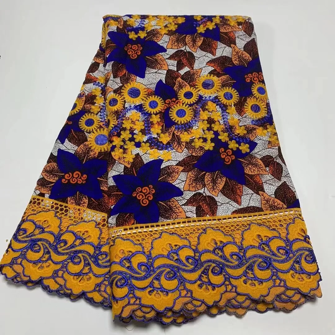 

2022 Popular African Wax Prints Fabric High Quality Nigerian Ankara Sewing Real Batik Guipure Lace Fabric Cotton Materials 1968