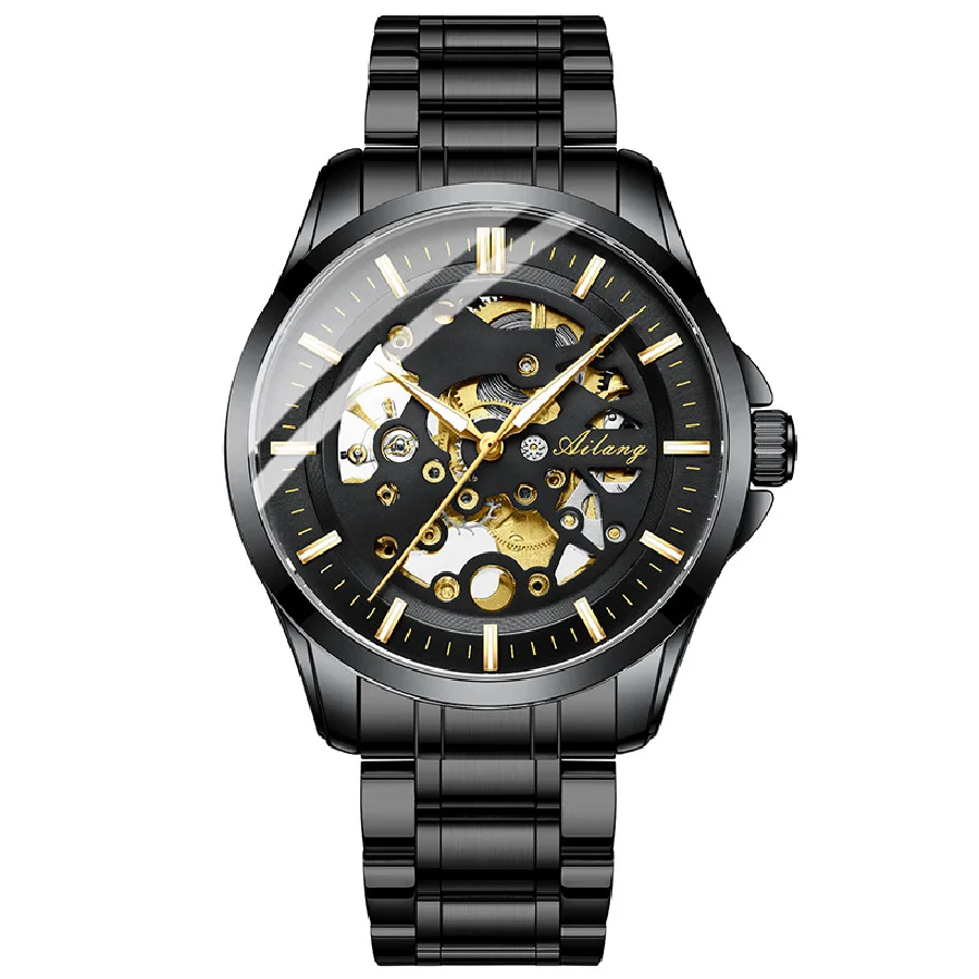 

AILANG Fashion Top Brand Men Luxury Automatic Mechanical Watch Hollow Dial Luminous Pointer Steampunk Watches For Men 8629G