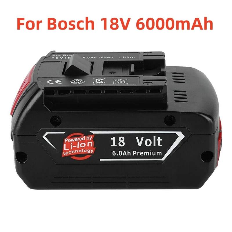 

Аккумуляторная батарея 2023 18 в 6000 мАч для Bosch 18 в, резервная батарея 6.0A, портативная Замена для индикатора Bosch BAT609