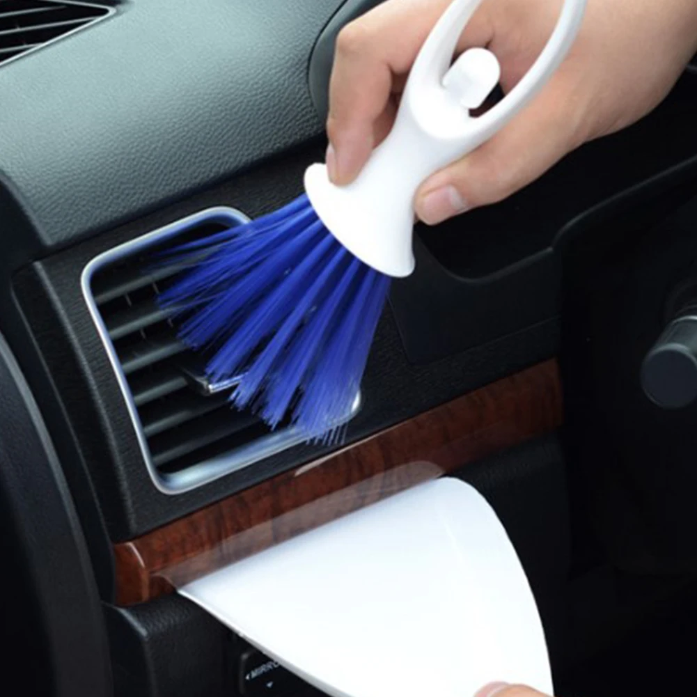 

1 X Mini Handheld Car Air Vent Small Broom Cleaning Brush + Broom Tray Set Car Cleaning Tool Kits Car Accessories