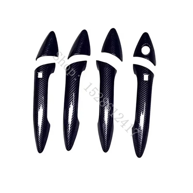 

Автомобильные аксессуары для hyundai Elantra 2011 2012 2013 ~ 2016, крышка дверной ручки, накладки на ручки, пластиковые, имитация углеродного волокна