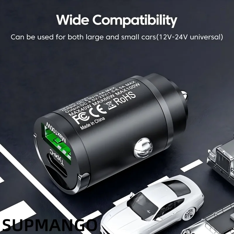 Компактное Автомобильное Зарядное Устройство USB Для Быстрой Зарядки
