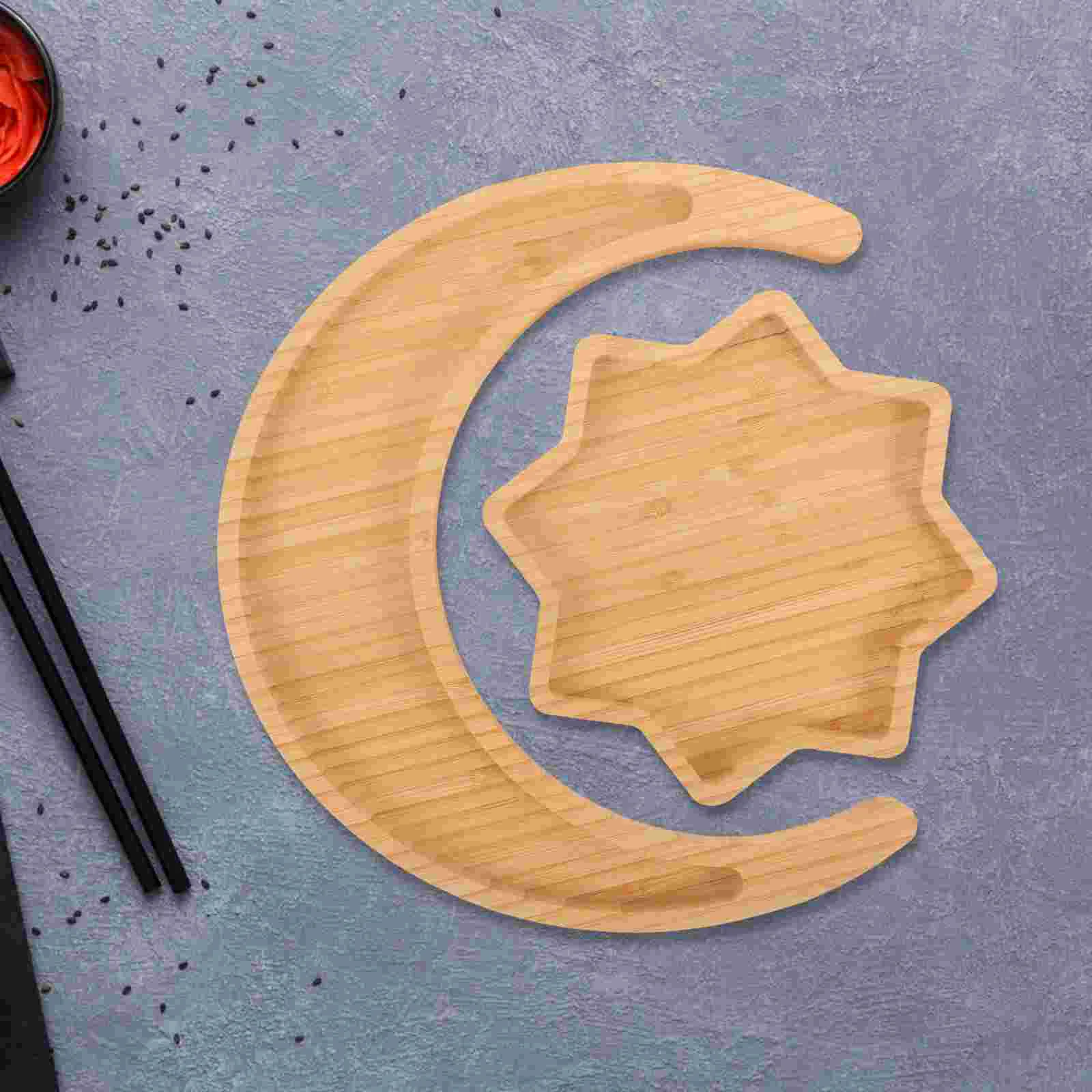 

2 Pcs Bamboo Serving Tray Household Fruit Pallet Bread Pan Wear-resistant Home Supply Child Food