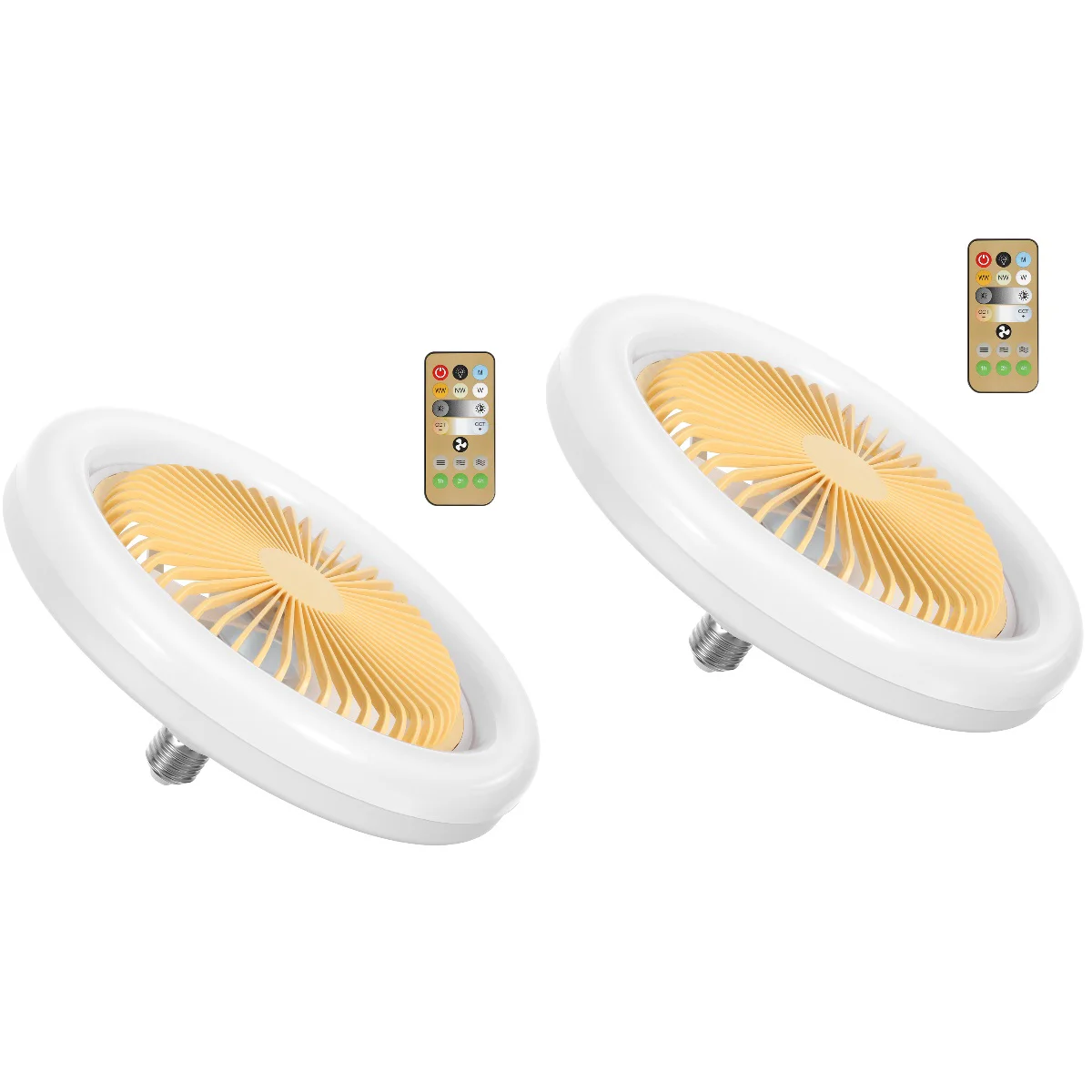 

2pcs Adjustable Modern LED Ceiling Fan with Light Remote Smart Fan Lamp for Living Room Bedroom