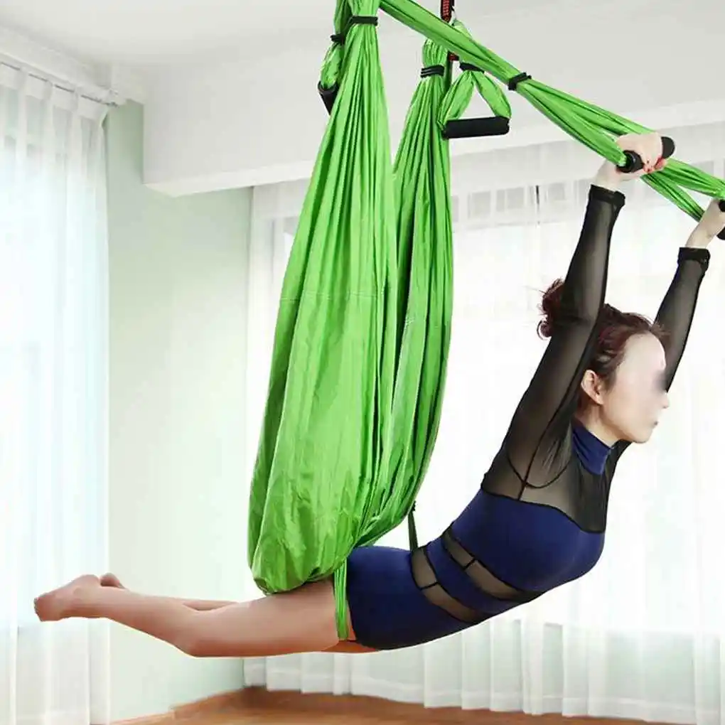 

Aerial Yoga Swing Flying Hammock Set Anti-Gravity 6 Hand Grip Hanging Chair Kit Fitness Pilates Swing Belt