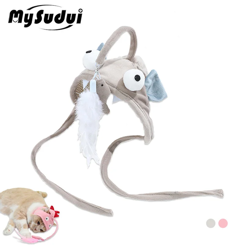 

Милая мультяшная игрушка для кошек Mysudui для самостоятельной игры, забавная палка для кошек, головной убор для всех кошек, для защиты от беспо...