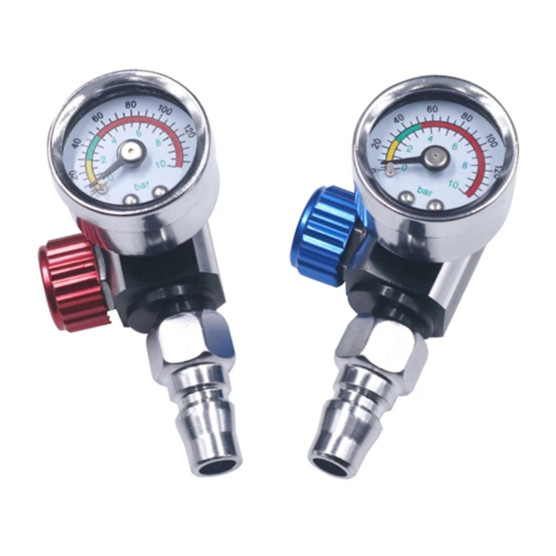

1/4” Spray Gun-Air Pressure Regulator with Pressure Gauge Pneumatic Tool Adapter M89B
