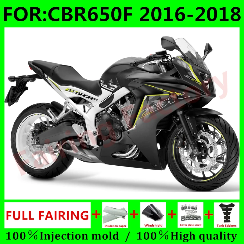 

New ABS Motorcycle Whole Fairings Kit fit for CBR650F 2016 2017 2018 CBR650 F CBR 650F Bodywork full fairing set black yellow