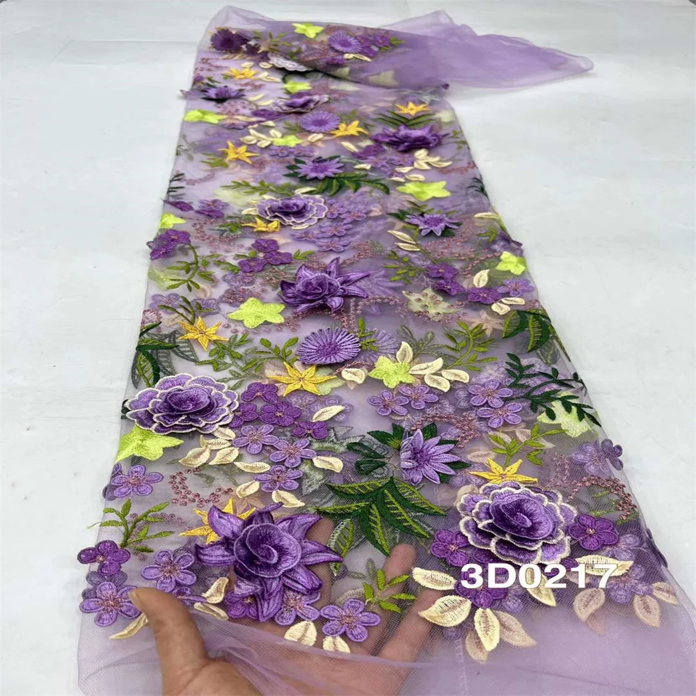 2024 высокое качество модная оптовая продажа 3D цветочная аппликация новый тюль