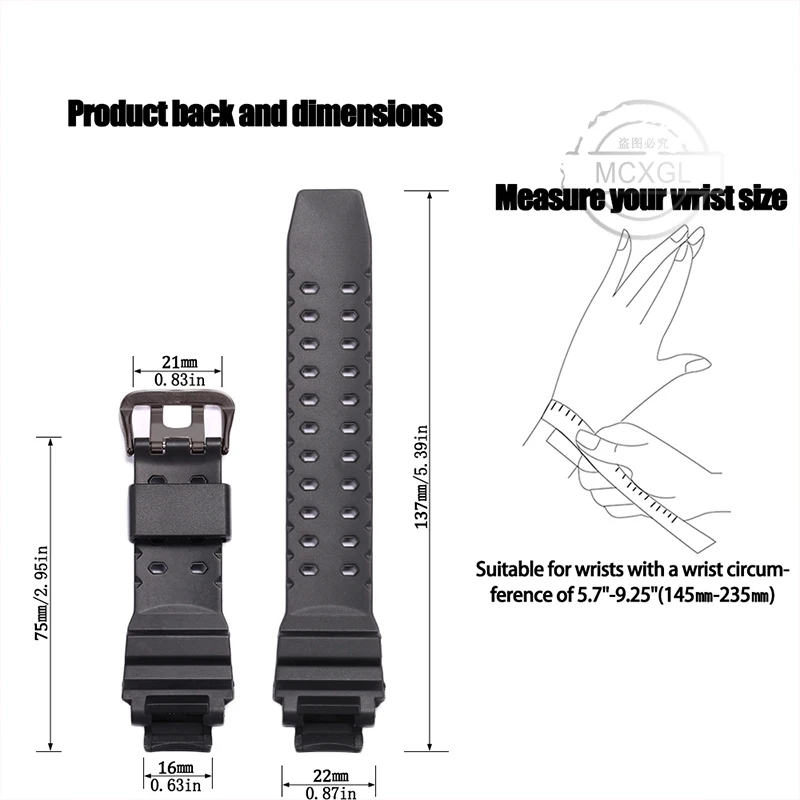 Watch Accessories For Caiso GW4000 GA1000 GW-A1000 Strap Men's Sports Waterproof Rubber Silicone Watchband Bracelet With Tool
