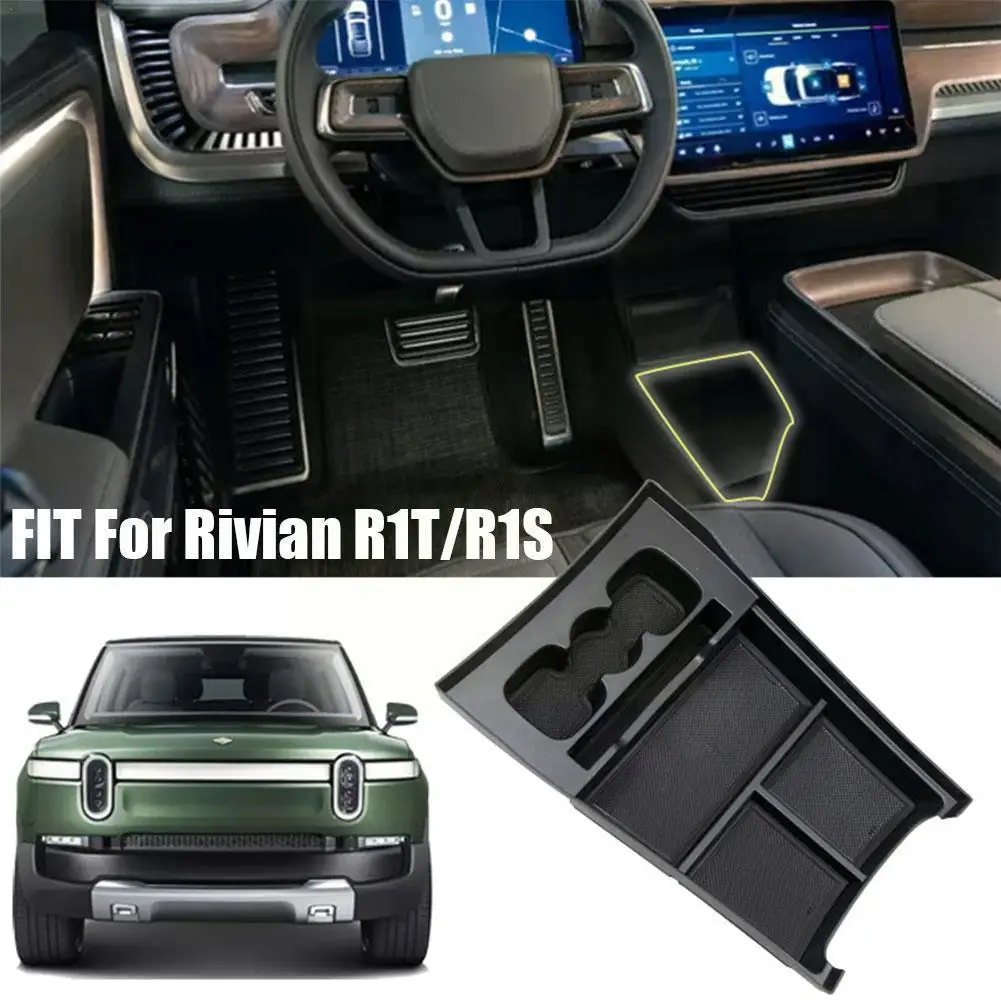 

For Rivian R1T/R1S Central Armrest Lower Storage Box Tray Containers Console Car Accessories Interior Center Organizer J5B3