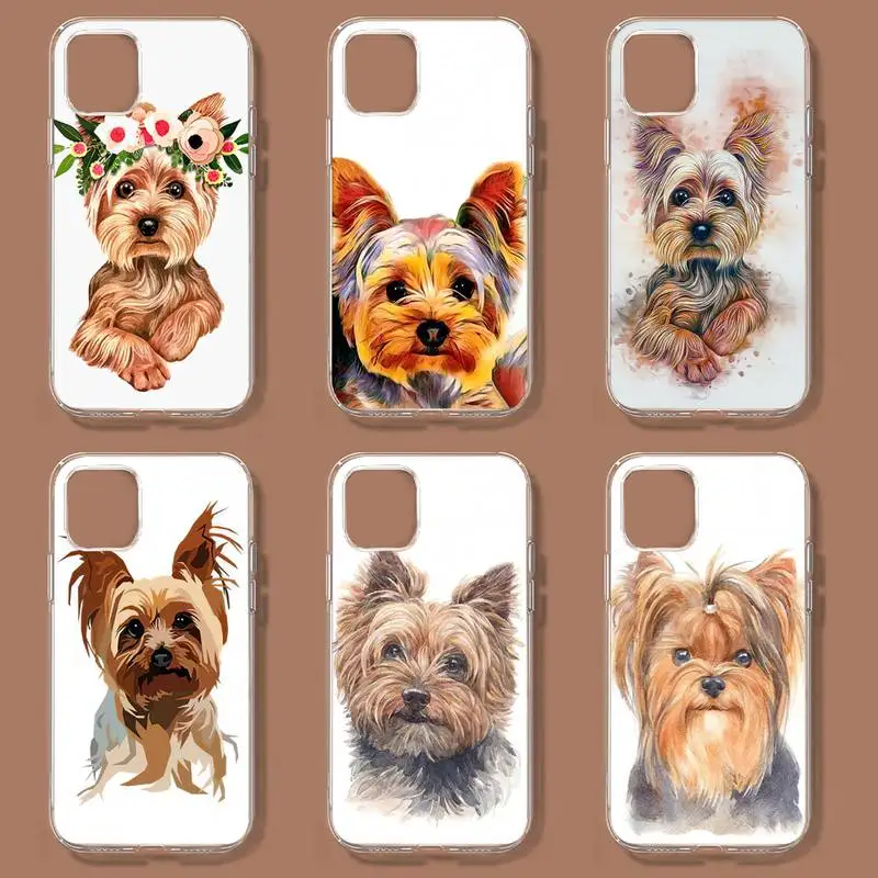 

Yorkshire terrier dog Newest Fashion Phone Case For iPhone 11 12 Mini 13 14 Pro XS Max X 8 7 6s Plus 5 SE XR Transparent Shell