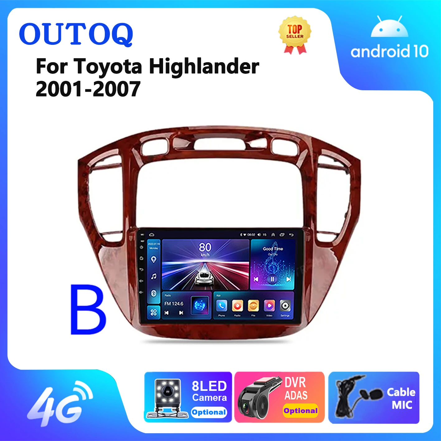 Для Toyota Highlander 1 XU20 2001-2007 Android 13 Carplay плеер навигация 4G 2Din видеоплеер мультимедийное