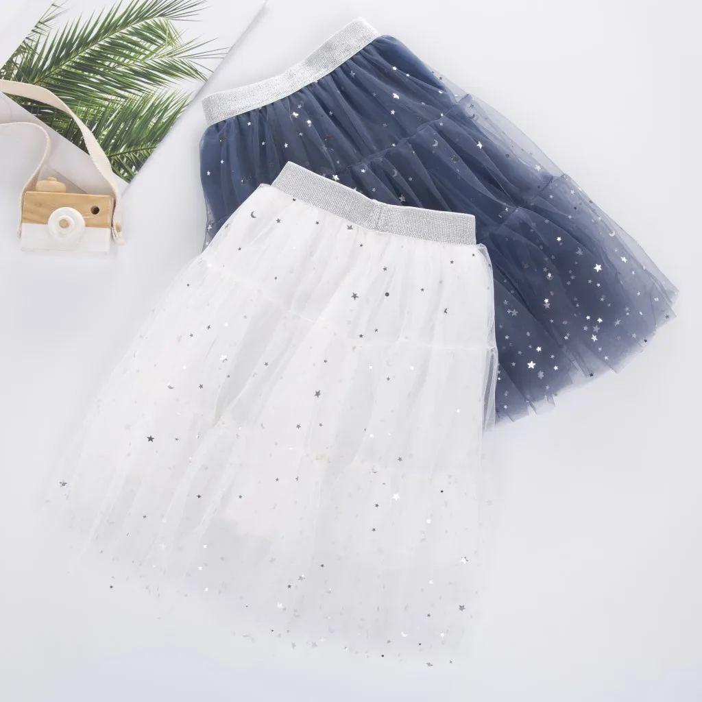 

Skirt For Girl Baby Clothes Children All-match Princess Clothing Infant Moon Stars Sequined Tutu Skirts Toddler Casual Outfits