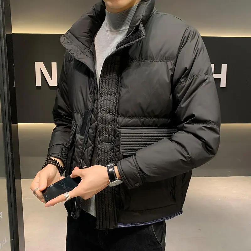 

2022 Winter Parka Men Cotton Jacket Thick Warm Men's Jackets Outerwear Fashion Windbreaker Stand Collar Coats Male Clothing W48