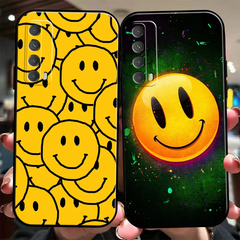 

Lovely Sunshine Smiling Face Phone Case For Huawei Honor 7A 7X 8 8X 8C 9 V9 9A 9X 9 Lite 9X Lite Black Liquid Silicon Back
