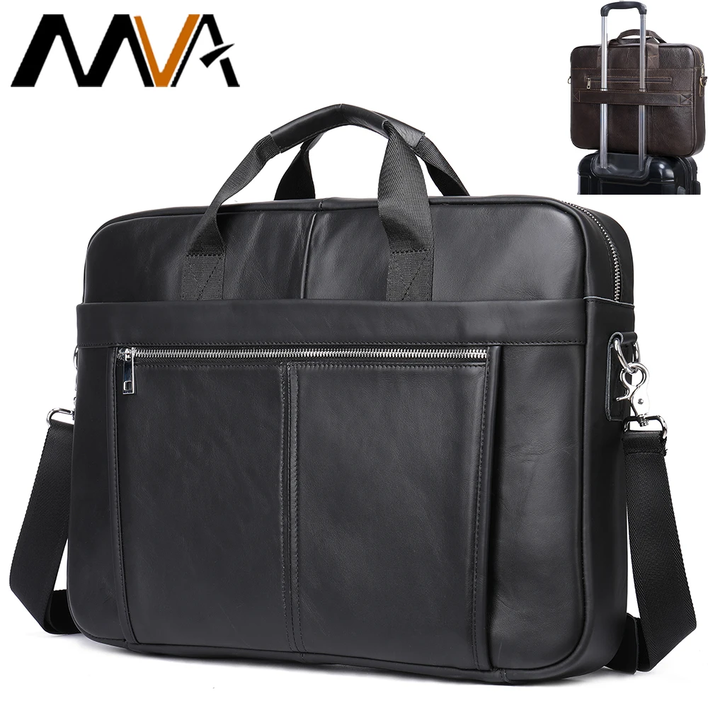 

Кожаная сумка для ноутбука 17 дюймов для мужчин, кожаный черный портфель, деловые сумки-мессенджеры, мужские большие дорожные сумки для ноутбука