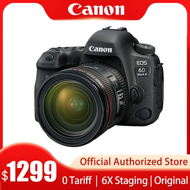 Камера Canon EOS 6D Mark II DSLR полнокадровая камера цифровая Профессиональная