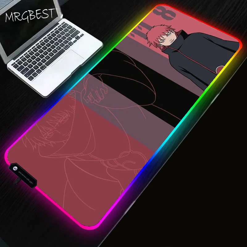 

MRGBEST Anime Game Computer RGB Large Lock Mouse Pad 7 Colors MousePad LED Illuminated Computer Desk USB Backlit Game Mat