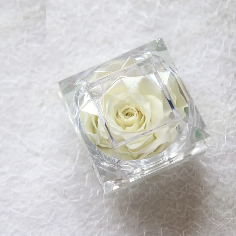 Festivals Supplies Crystal Roses Eternal Flower Expression Ring Acrylic Box For Mother's Day Gift Country Wedding Deco images - 6