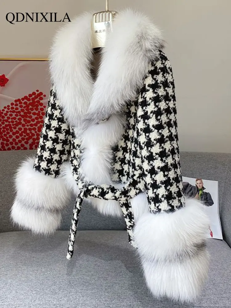 Woman Coats 2023 Winter New Outerwear Fox Fur Fur Coat Women's Short Oversized Fur Collar Jackets Fur Coat Women Faux Fur Coat