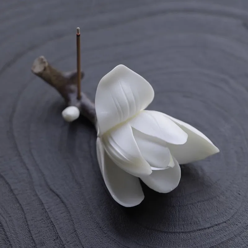 

Керамическая подставка для ручки в форме цветка сливы, настольный держатель для благовоний, украшение для дзен чайной церемонии, аксессуары для чая и домашних животных