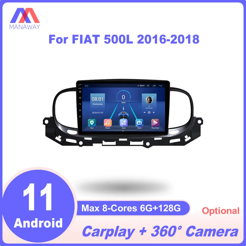 

Автомагнитола для FIAT 500L 2016-2018, мультимедийный проигрыватель с 9 "экраном, GPS-навигацией